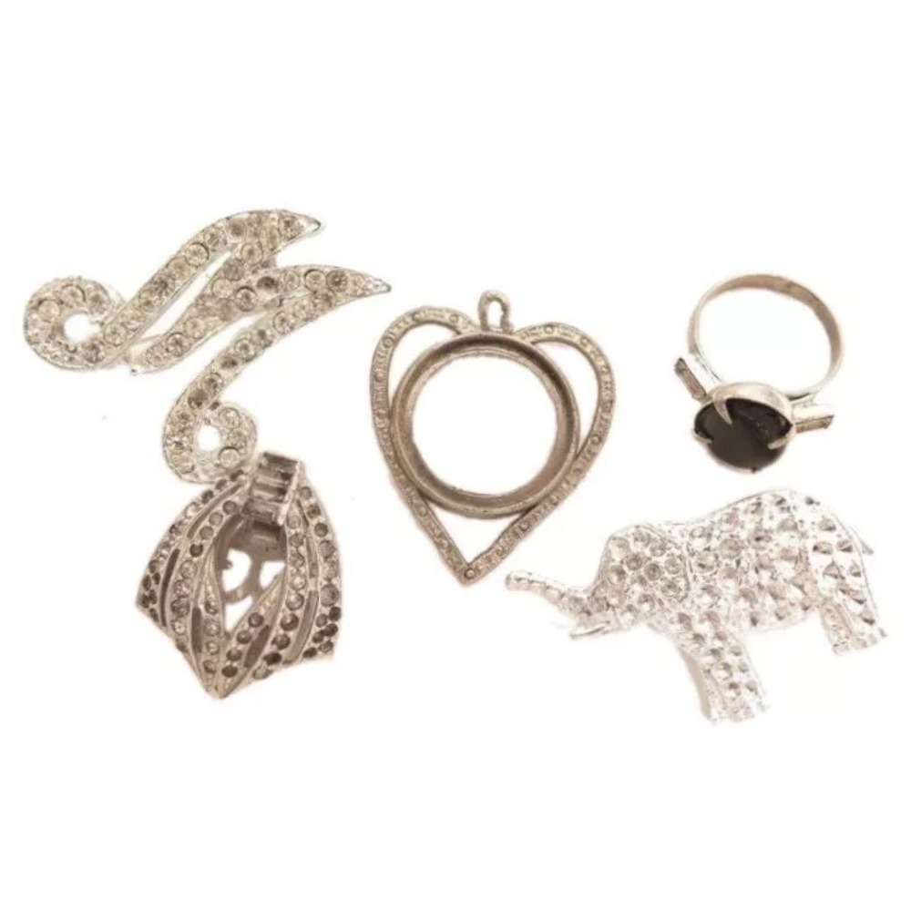 Vintage Art Deco Rhinestone CRAFT Repair JEWELRY LOT